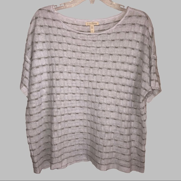 Eileen Fisher Linen Short Sleeve Top - Picture 2 of 7